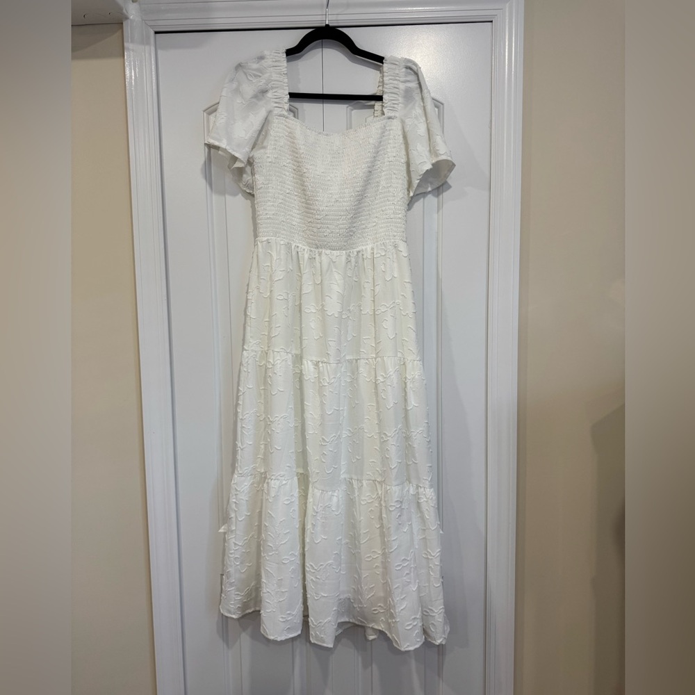 White Embroidered Maxi Dress